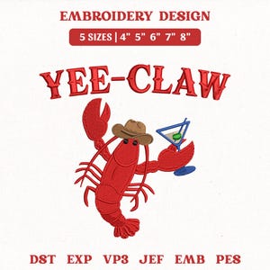 Yee Claw Cowboy Hummer Broderifil, Sommar Western Strandkräfta (Digital Nedladdning)