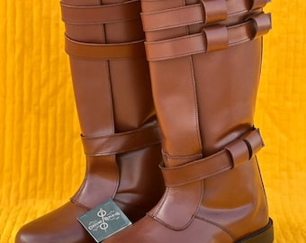 Botas de cuero hechas a mano de Obi-Wan Kenobi / Cosplay de Star Wars AOTC