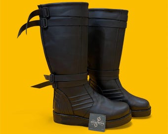 Kylo Ren Inspired Cosplay Boots | Handmade Black Leather Sci-Fi Dark Side Costume Shoes