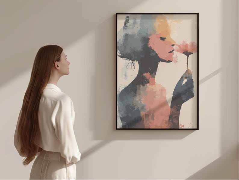 Contemporary Portrait Wall Art Print – Modern Feminine Scandinavian ...