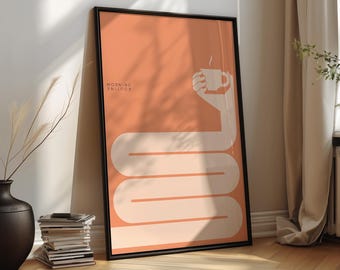 Coffee Wall Art Print – Minimalist Kitchen Poster, Modern Café Decor, Scandinavian Coffee Bar Artwork