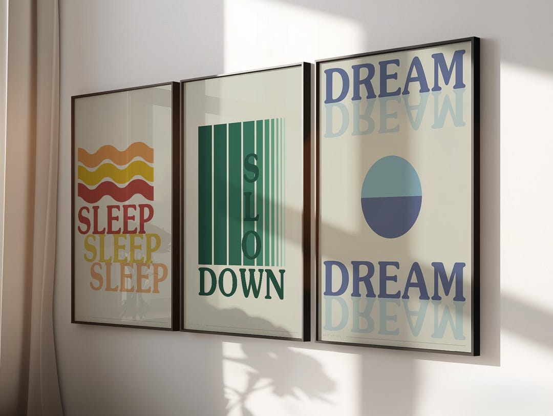 Printable Wall Art Set of 3, Bedroom Poster Set, Minimalist Calm ...