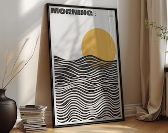 Japandi Sun Printable Wall Art – Scandinavian Abstract Poster PDF Download