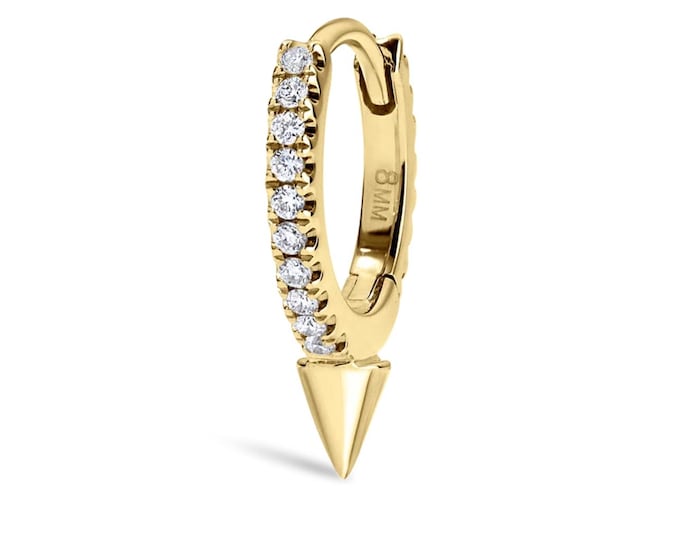 Single Short Spike Diamond Eternity Hoop Earring