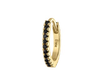 Black Diamond Eternity Hoop Earring