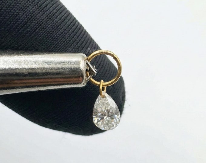 Pear Floating Diamond Charm