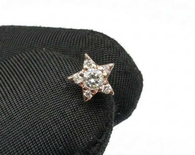Diamond Star Threaded Stud Earring