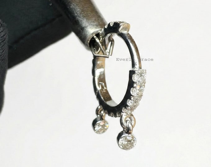 Diamond Eternity Double Dangle Hoop Earring