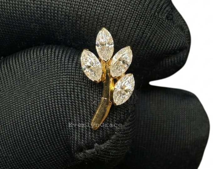 Diamond Vine Threaded Stud Earring