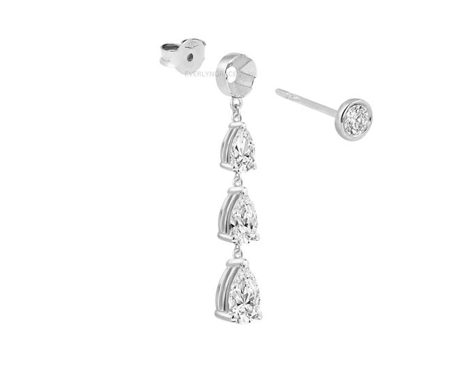 Elegant Pear-Cut Diamond Drop Earrings
