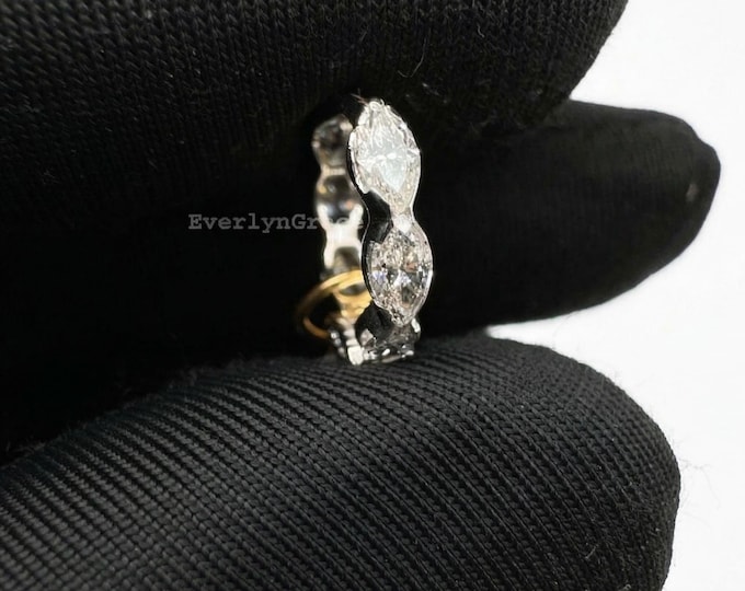 Invisible Set Diamond Marquise Eternity Hoop Earring