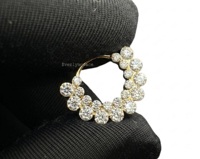 Invisible Diamond Apsara Hoop Earring