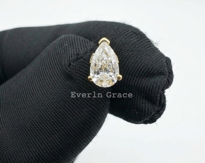 Diamond Pear Stud Earring