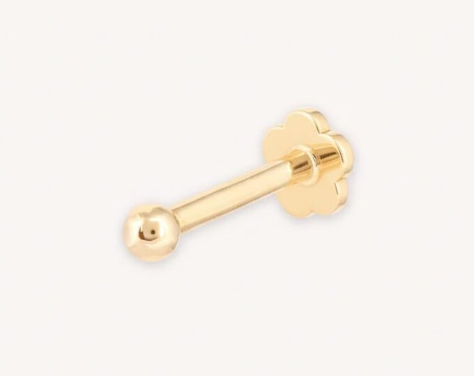 Solid Gold Small Ball Piercing Stud