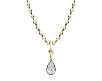 Ball n Chain 2.50 CT LABGROWN DIAMOND Pear Shaped Diamond Pendant