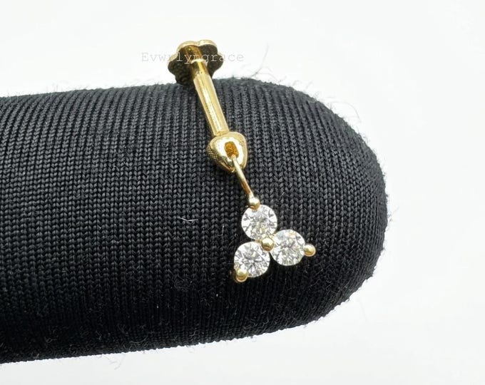 14K Gold Lab Diamond Flower Stud, Minimalist Cartilage Piercing