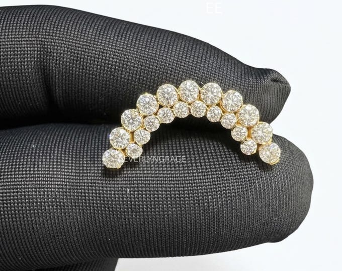 Invisible Set Diamond Apsara Curve Threaded Stud Earring