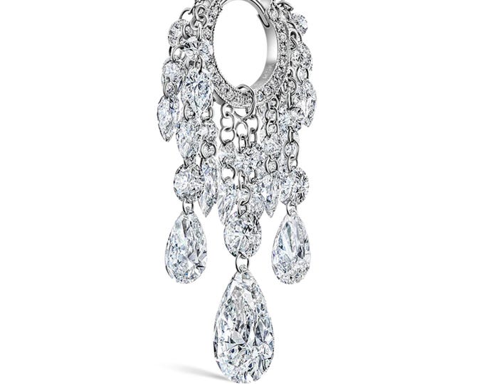 Grand Pear Floating Diamond Tassel