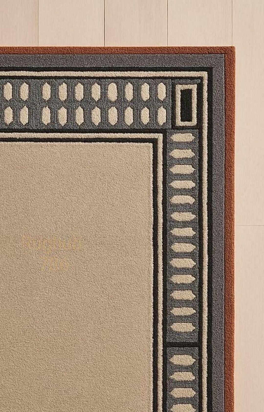 Geometric Border Rug Hand-tufted Modern Geometric Border Rug | Beige & Gray Accent Carpet ...