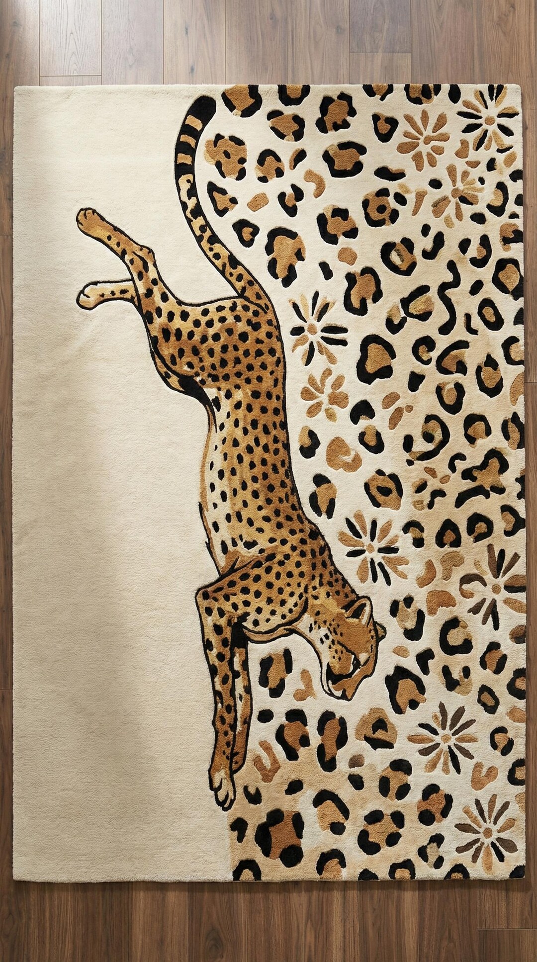 Cheetah Leopard Print Area Rug, Modern Animal Print Living Room Rug ...