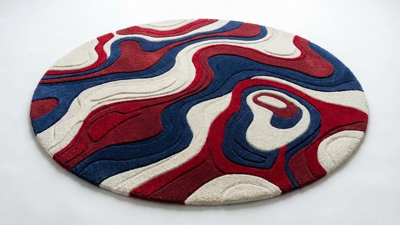 Modern Round Area Rug | Hand Tufted Wool Carpet | 3D Carved High-low ...