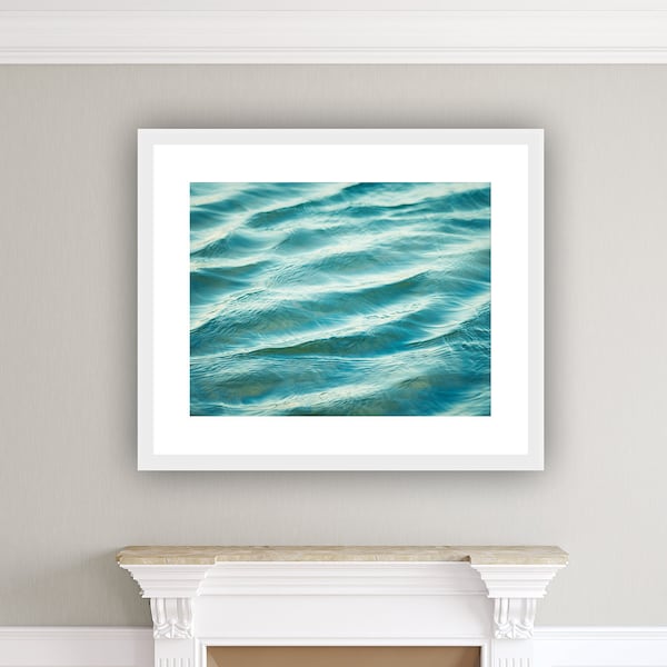 Blue Water Photography - ocean photography sea teal turquoise beach photograph nautical aqua coastal wall art - 11x14, 8x10 Photograph