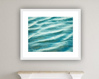 Blue Water Photography - ocean photography sea teal turquoise beach photograph nautical aqua coastal wall art - 11x14, 8x10 Photograph