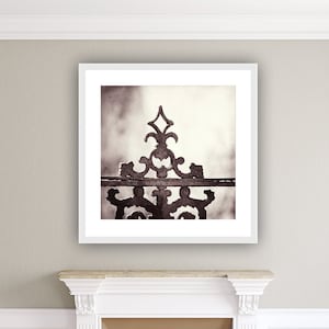 Sepia Print Fence Art - Above the Fireplace Decor, Black and White Photos, Rustic Pictures, Modern Farmhouse Art Work, Neutral, Dark Brown