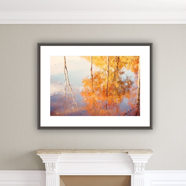 Autumn Artwork Large Nature Prints - Landscape Photography, Tree Print, Botanical Photo, Fall Home Decor, Orange Wall Art, Purple