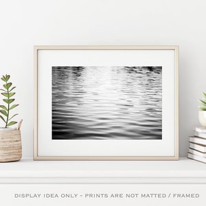 Black and White Abstract Ocean Wall Art - Water Photography, Modern Coastal Decor, Grey Wall Art, Gray Ripples Photo, Beach Sea Lake Print