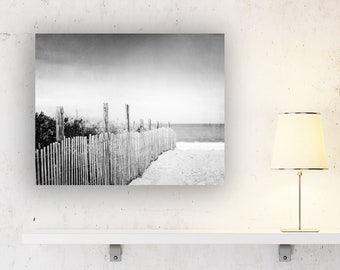 Black and White Canvas Prints - Beach Landscape Photography, Coastal Artwork, Grey Wall Decor, Modern Coastal Art, Neutral Beach House Decor