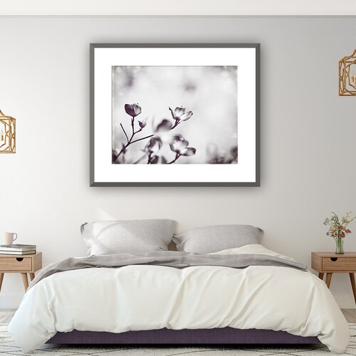 Bedroom Wall Art Over the Bed Black and White Nature - Etsy