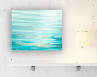 Abstract Ocean Wall Art Canvas - Water Photography, Aqua Wall Art, Beach Artwork, Modern Art Prints Coastal, Wave Print Sea Ripples