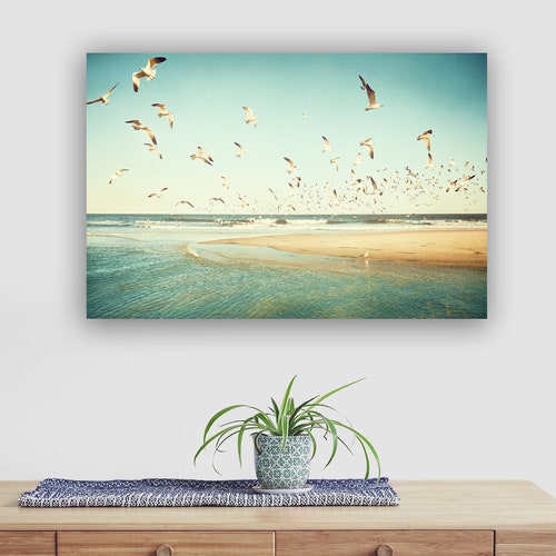 Aqua Ocean Art Print Sea Green Waves Mint Green Bathroom Etsy