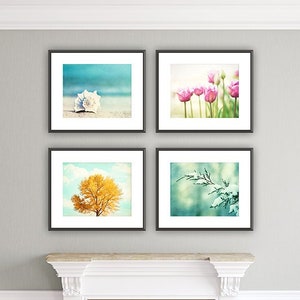 Four Seasons Wall Art Set of Four Prints, Photography Nature, Living Room Decor image 3