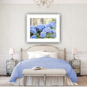 Blue Hydrangea Flower Photography, Periwinkle Floral Picture, Spring Wall Art, Botanical Garden Print, Green Photo Decor, &quot;Blue Hydrangeas&quot;