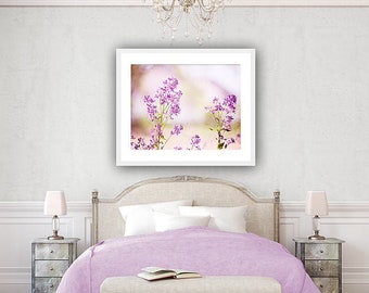 Purple Home Decor, Floral Art Print - Bedroom Decor Women, Girl Nursery, Photography Nature, Pastel Artwork, Little Girl Room Decor