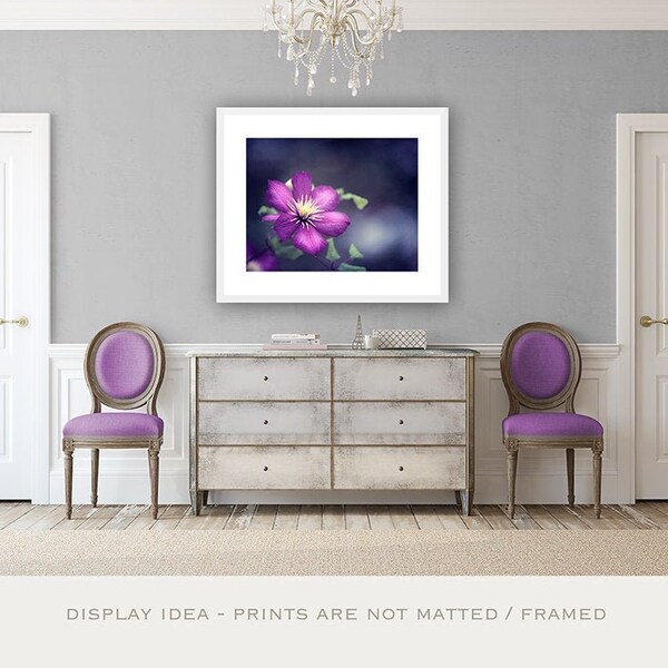 Dark Purple Flower Picture - Indigo Art Print, Navy Wall Art, Large Nature Print, Fine Art Photography, Girls Bedroom Decor, Floral Photo