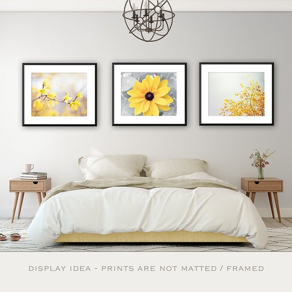 Yellow Gray Wall Art Etsy
