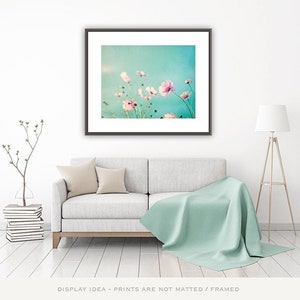 Flower Photography aqua blue pink wall art floral photo pastel decor pale spring nature print white teal 8x10 Photograph, Beauty Upon Us image 1