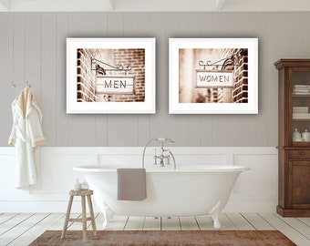 Not Framed 3 5x7 Prints with 8x10 Mats Pitcher Pump Black and White Bathroom Wall Decor Set of 3 Unframed Art Photo Prints Outhouse Rustic Country Farmhouse Bath Art.