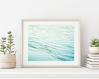 Beach Photography - ocean photography water ripples print sea photography light aqua blue wall art - 11x14, 8x10 Photograph, "Ocean Ripples"