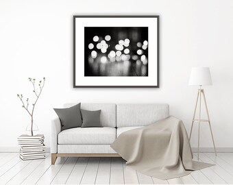Black and White Large Abstract Art - Above Couch Wall Decor