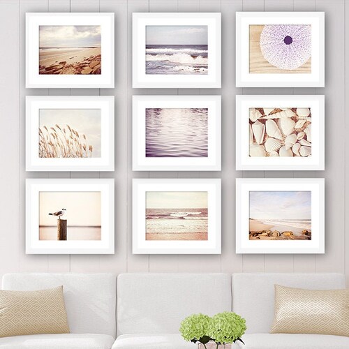Coastal Wall Art Set of Four Prints Beach House Gallery Wall Etsy