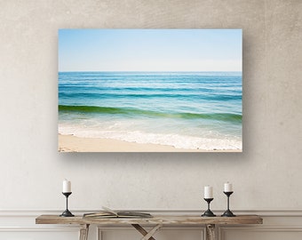 Ocean Pictures Canvas Prints - Blue Beach Artwork, Modern Coastal Decor, Wave Print, Water Photography, Seascape Sea Landscape