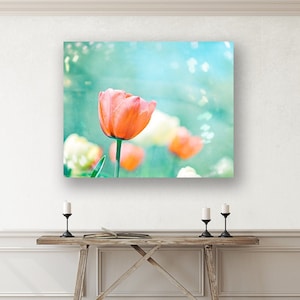 Large Canvas Flower Art Tulip Print Girl Nursery Floral - Etsy