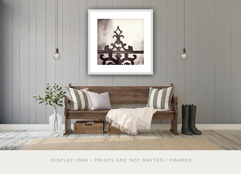 Sepia Print Fence Art Above the Fireplace Decor, Black and White Photos, Rustic Pictures, Modern Farmhouse Art Work, Neutral, Dark Brown image 4