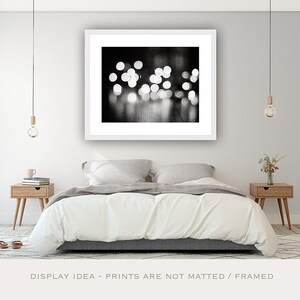 Black and White Large Abstract Art Above Couch Wall Decor, Teen Girl Wall Art, Sparkly Photography, Modern Home Decor, Dark Sparkle Lights image 6