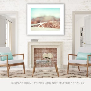 Seashore Photography starfish beach photography star fish coastal wall art aqua blue ocean white 11x14, 8x10 Photograph, Lucky Star image 4