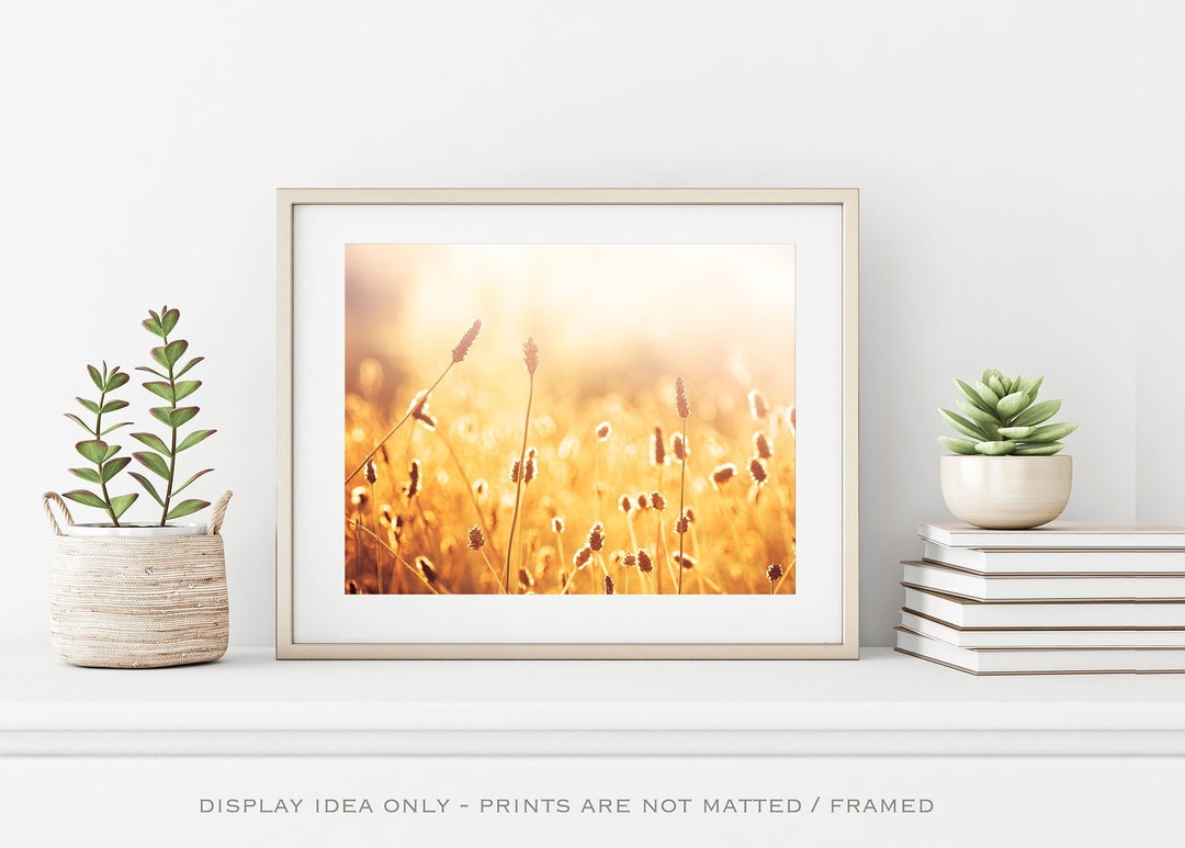 Mustard Yellow Decor - Botanical Print, Gold Wall Art, Fine Art ...